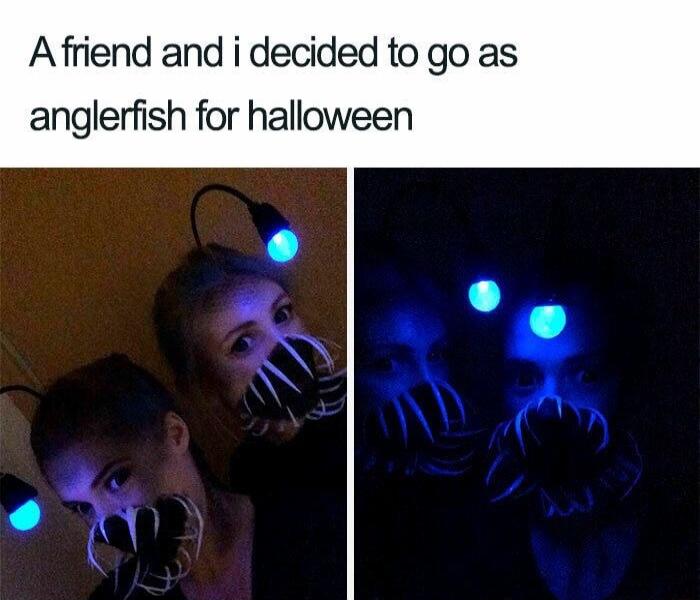 Afriend and i decided to go as anglerfish for halloween