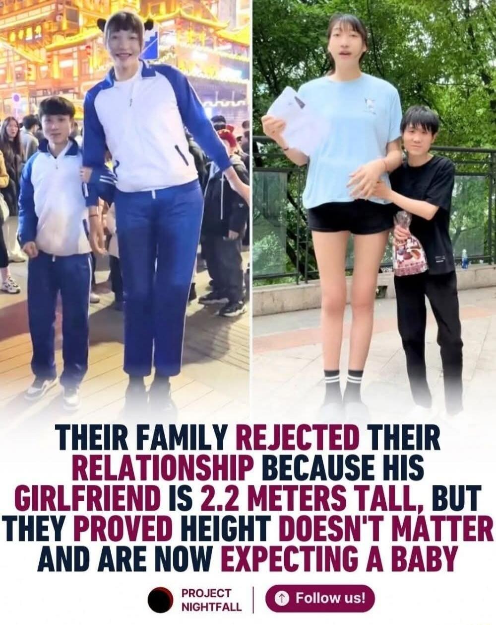 THEIR FAMILY REJECTED THEIR RELATIONSHIP BECAUSE HIS GIRLFRIEND IS 2.2 METERS TALL, BUT THEY PROVED HEIGHT DOESN'T MATTER AND ARE NOW EXPECTING A BABY