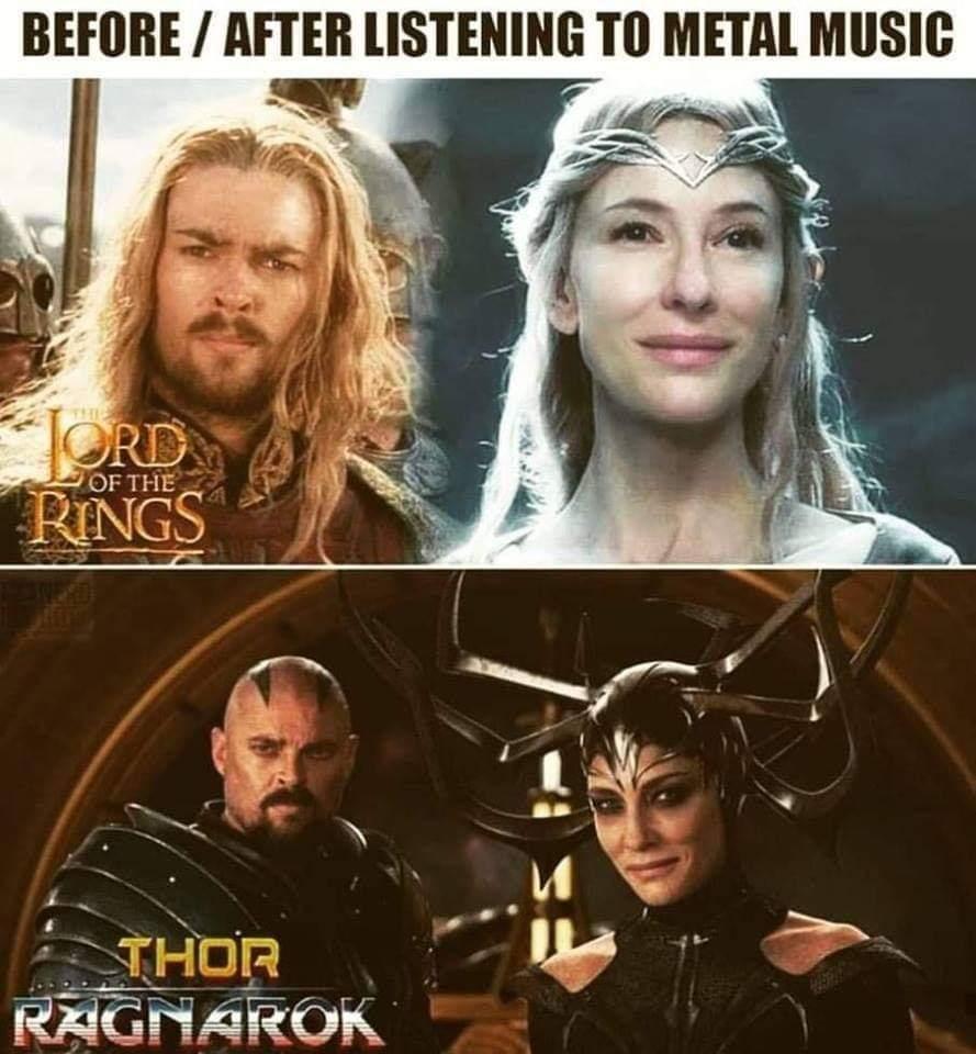 BEFORE AFTER LISTENING TO METAL MUSIC