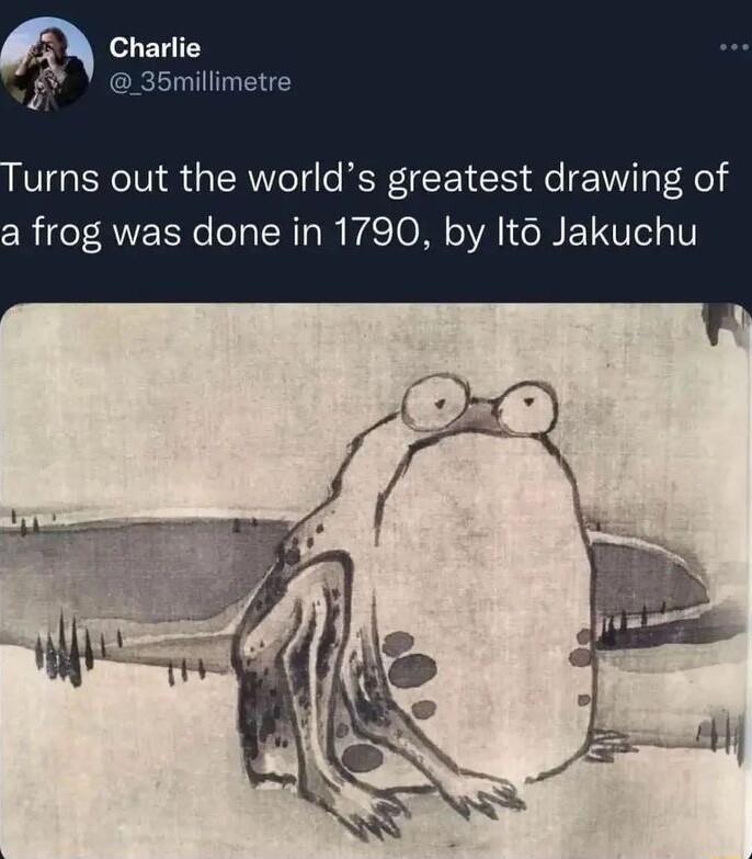 urns out the worlds greatest drawing of a frog was done in 1790 by It6 Jakuchu