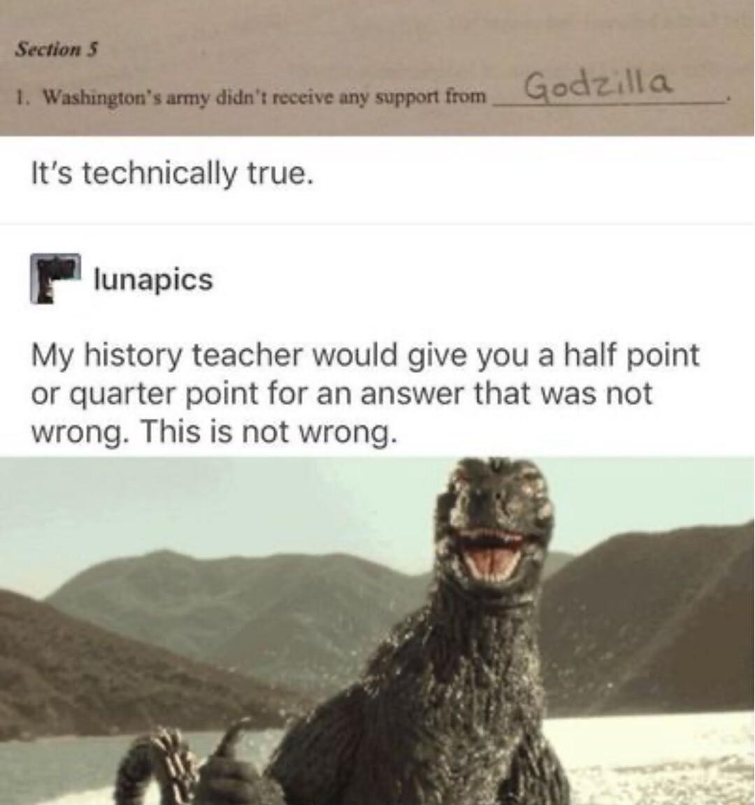 Its technically true r lunapics My history teacher would give you a half point or quarter point for an answer that was not wrong This is not wrong