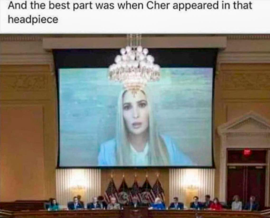 And the best part was when Cher appeared in that headpiece