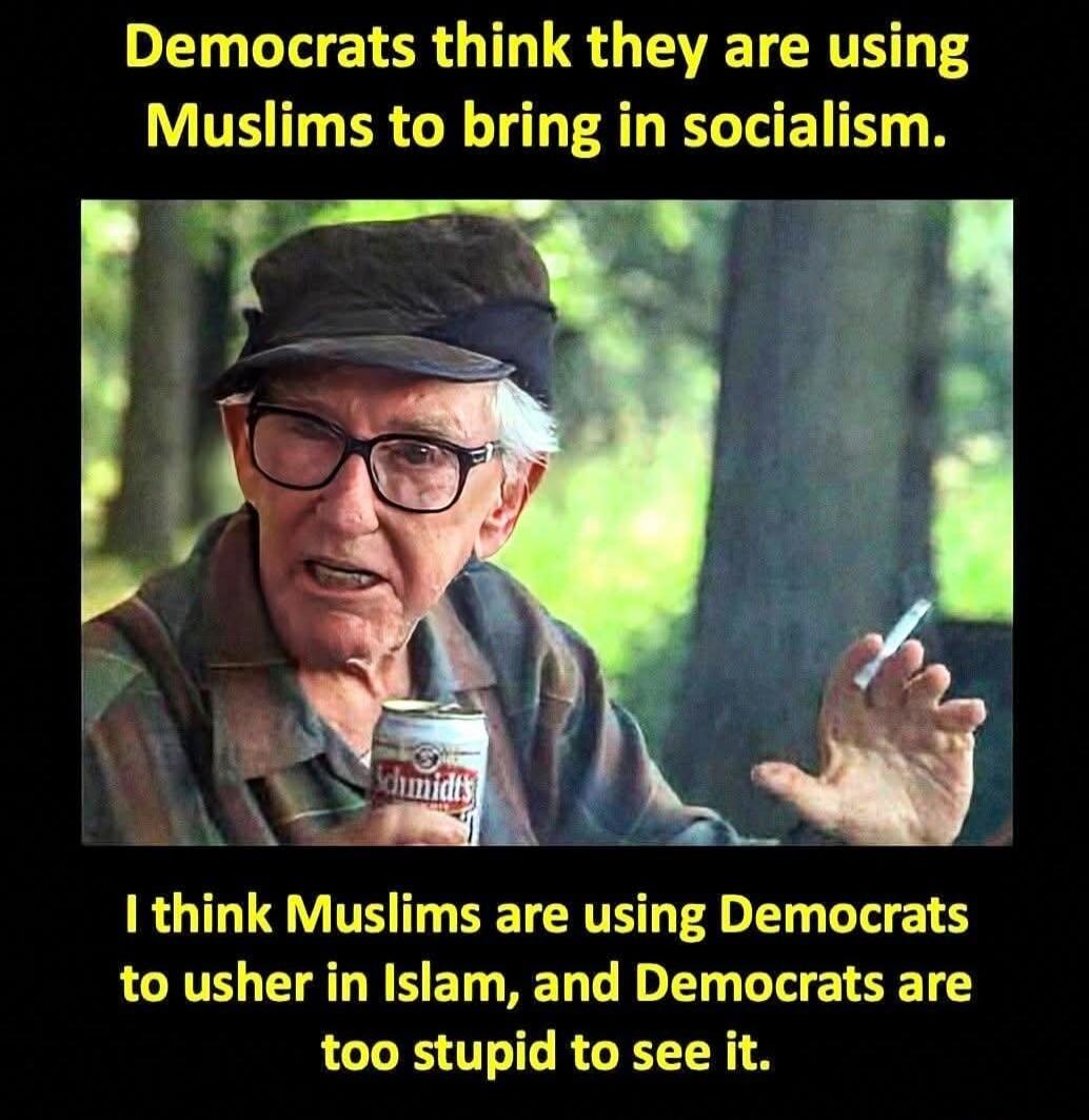 Democrats think they are using Muslims to bring in socialism. I think Muslims are using Democrats to usher in Islam, and Democrats are too stupid to see it.