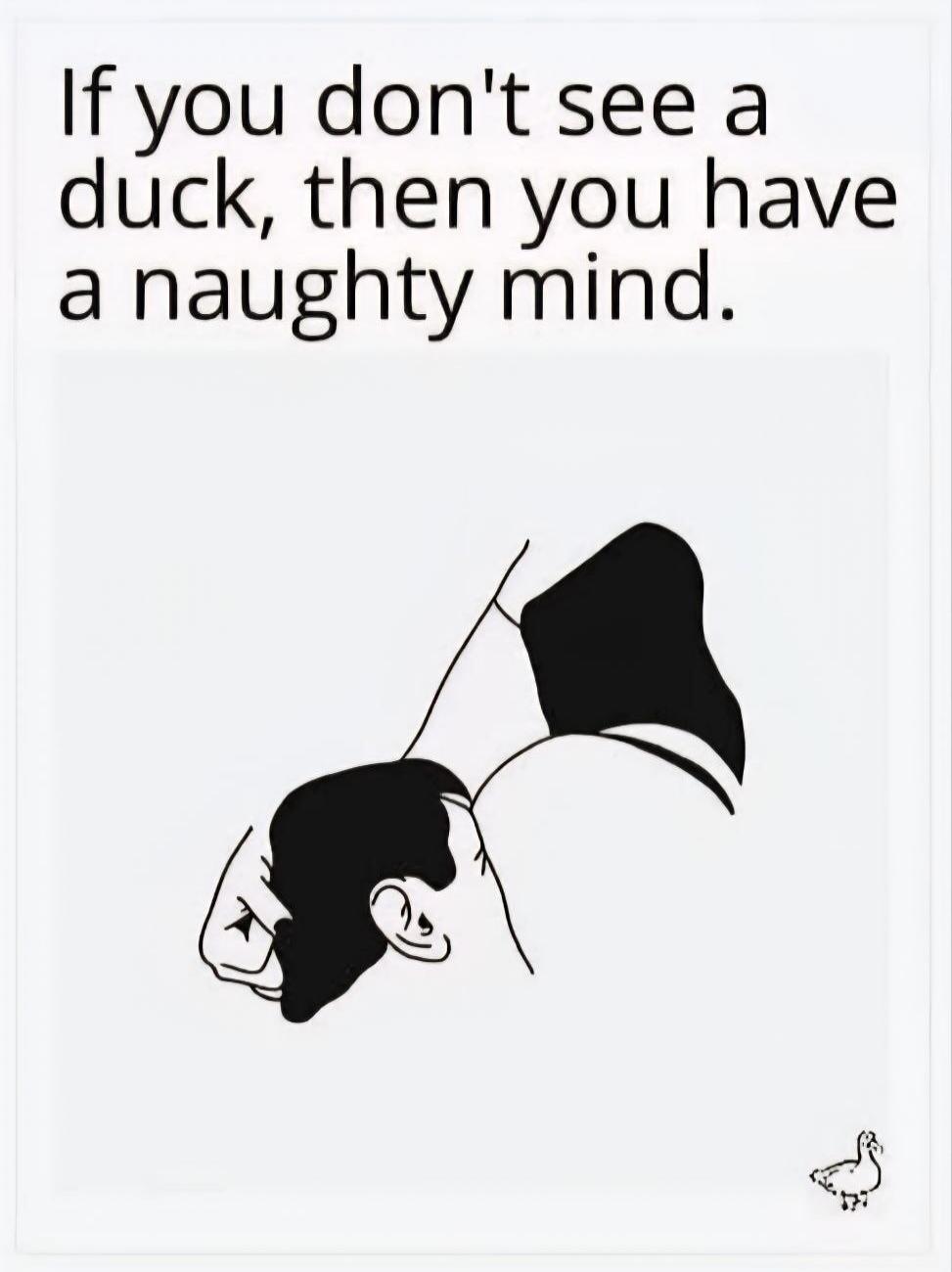 If you don't see a duck, then you have a naughty mind.