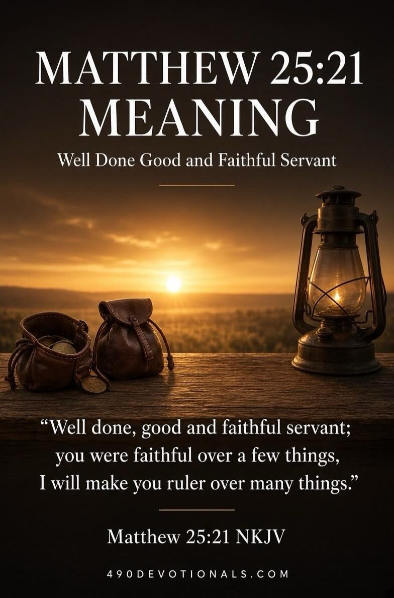MATTHEW 25:21 MEANING. Well Done Good and Faithful Servant. 