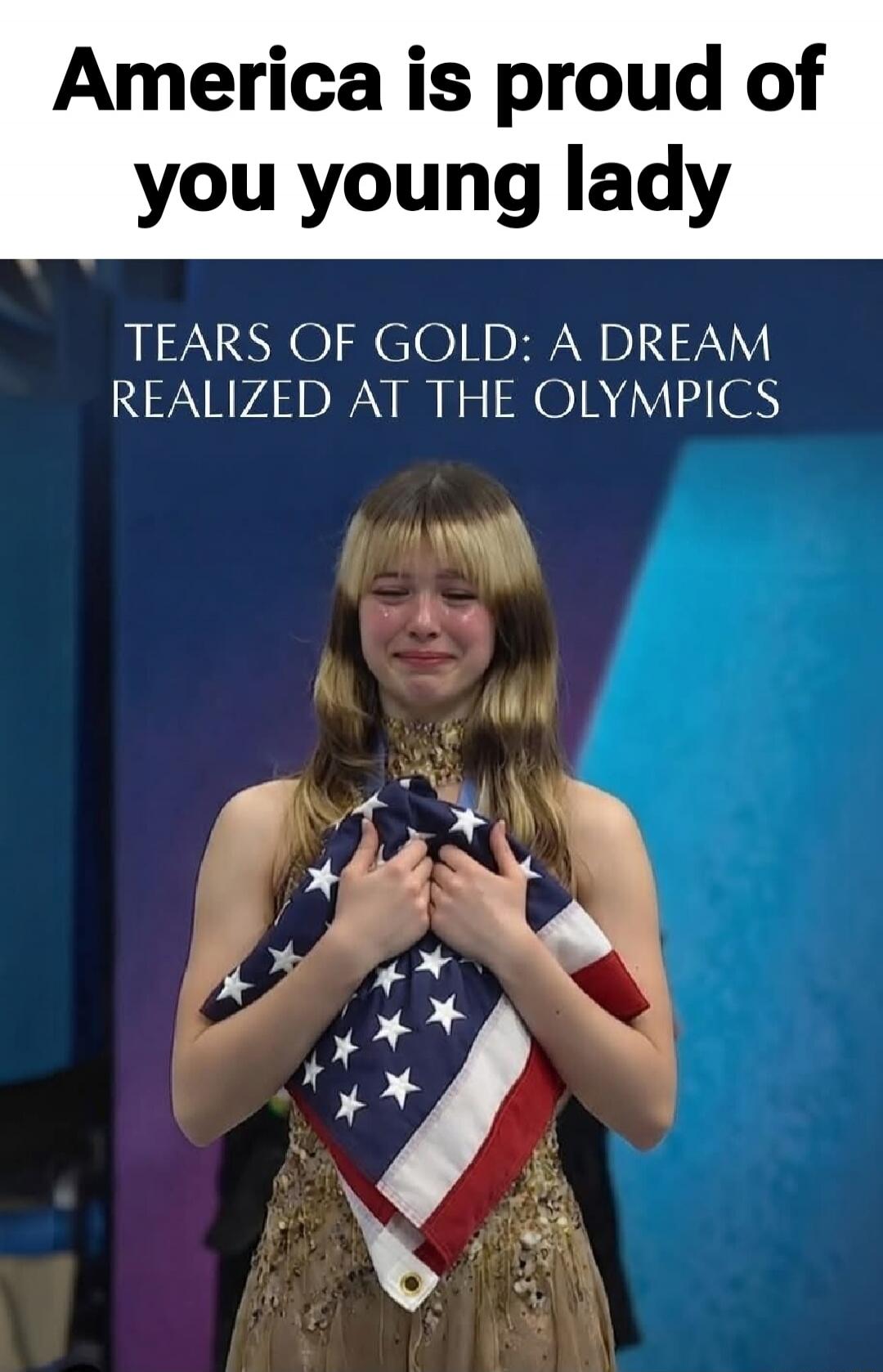 America is proud of you young lady
TEARS OF GOLD: A DREAM REALIZED AT THE OLYMPICS