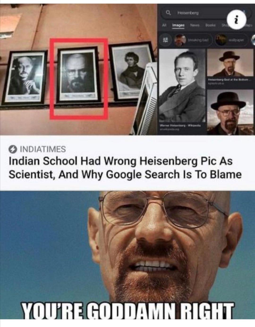 INDIATIMES Indian School Had Wrong Heisenberg Pic As Scientist And Why Google Search Is To Blame