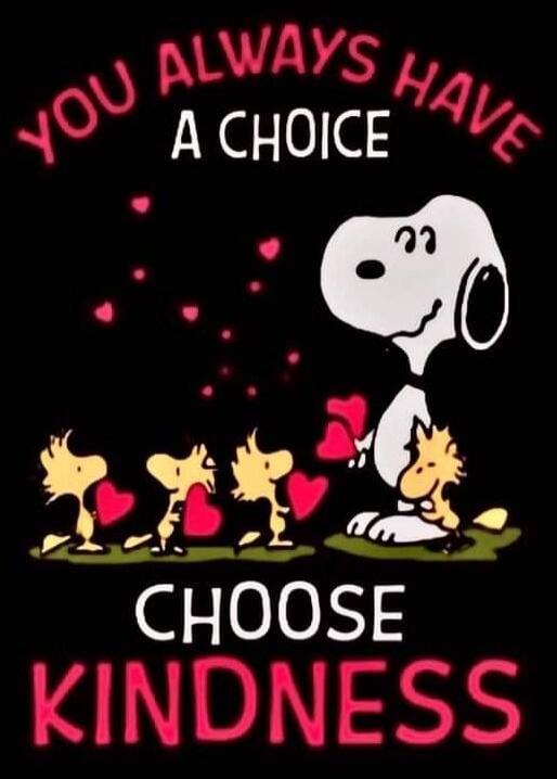 YOU ALWAYS HAVE A CHOICE
CHOOSE KINDNESS