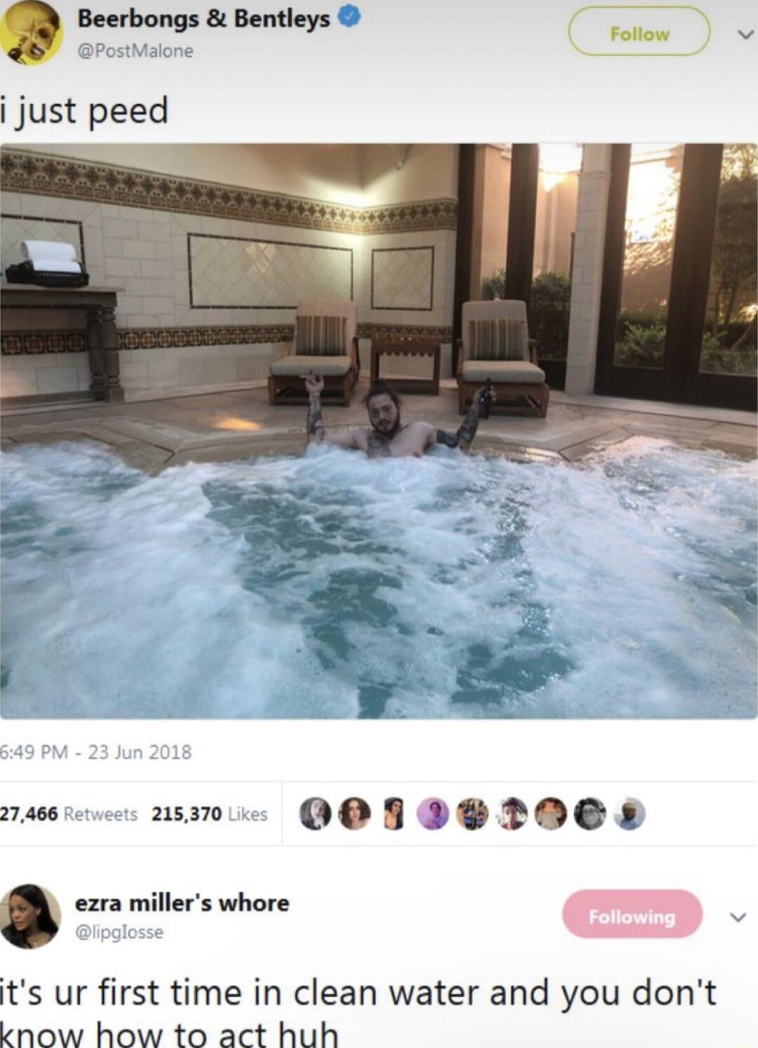 leefbongskntkys just peed y v J 27486 wanie QOJOOTO0 S ezra millers whore ts ur first time in clean water and you dont lknow how to act huh