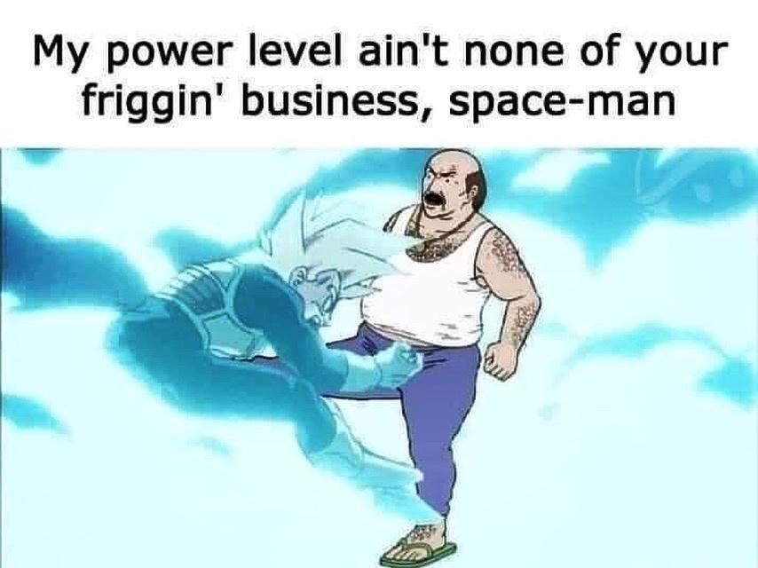 My power level aint none of your friggin business space man