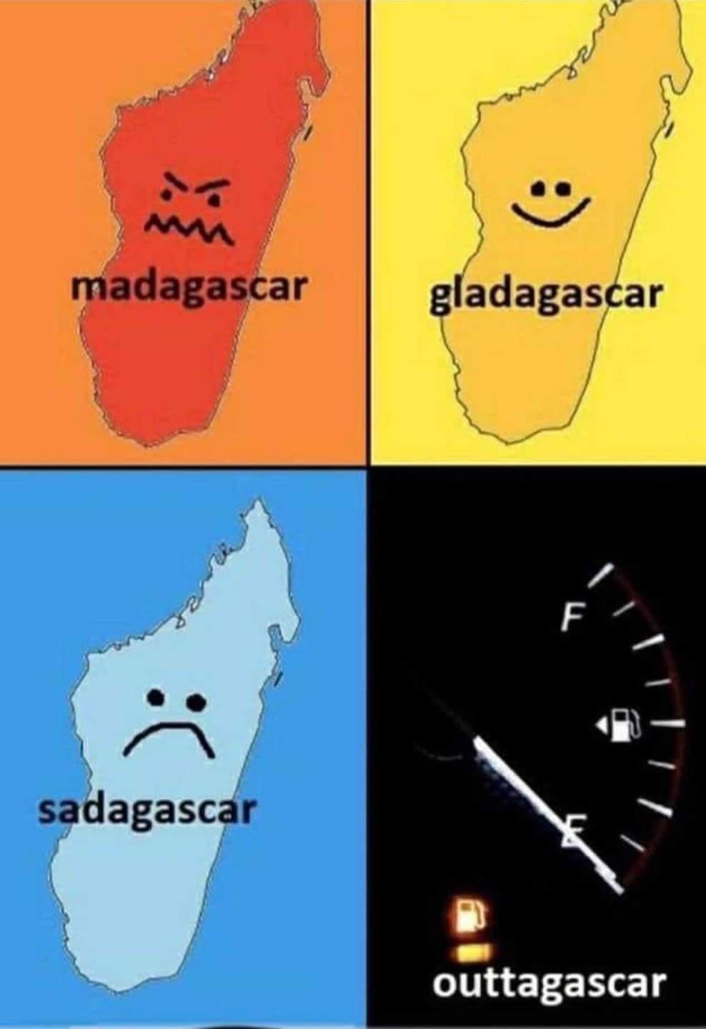 gladagascar sadagascar outtagascar