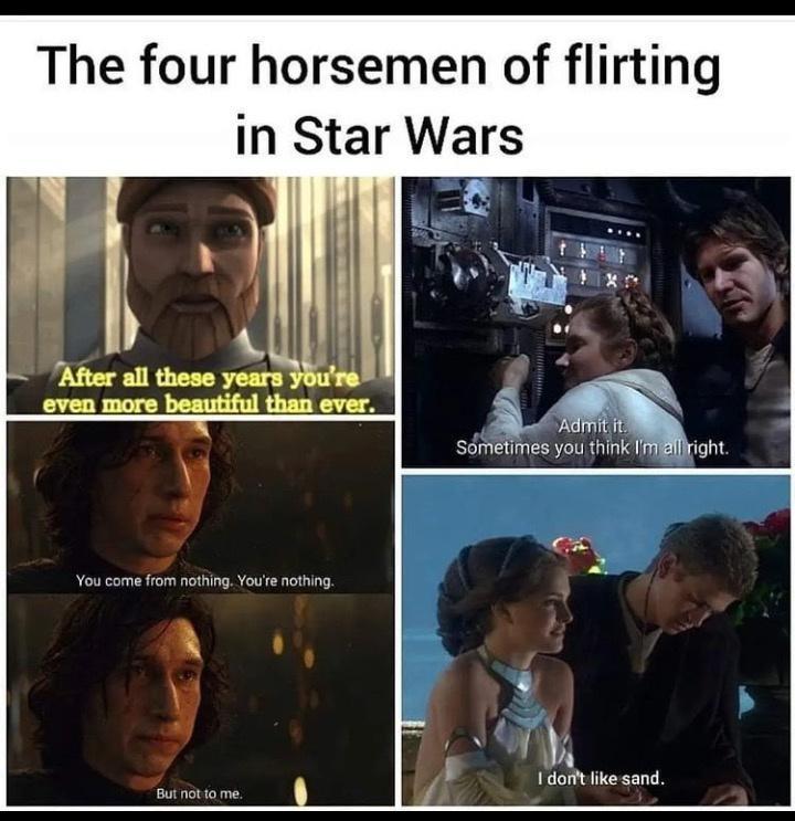 The four horsemen of flirting in Star Wars
