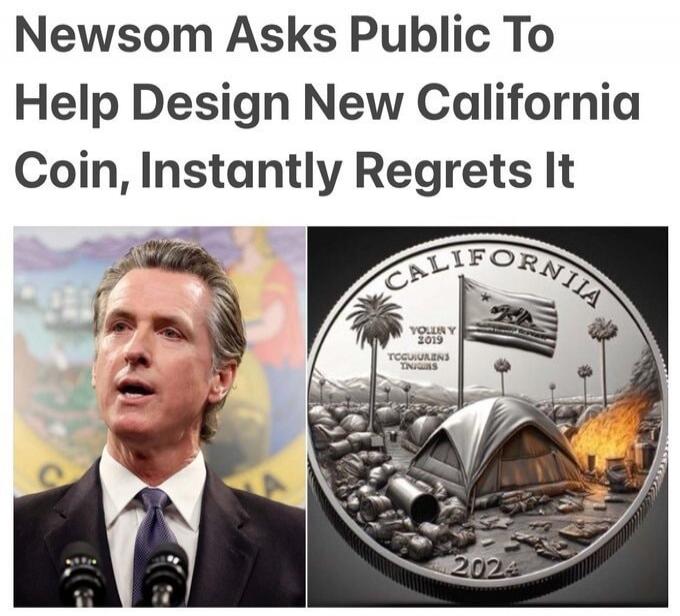 Newsom Asks Public To Help Design New California Coin, Instantly Regrets It