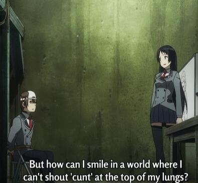 But how can smile in a world where cant shout cunt at the top of my lungs