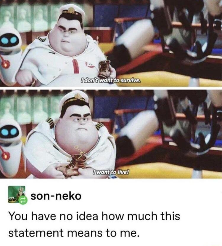 You have no idea how much this statement means to me