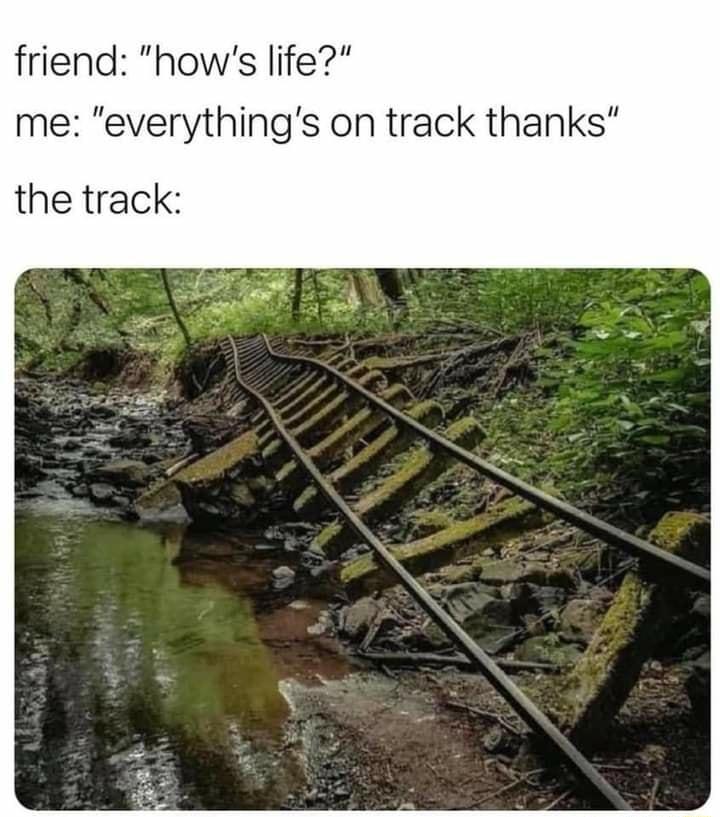 friend hows life me everythings on track thanks the track