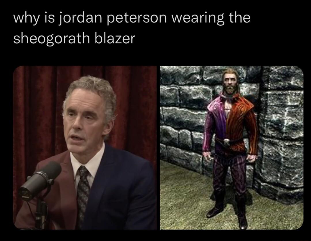 why is jordan peterson wearing the sheogorath blazer