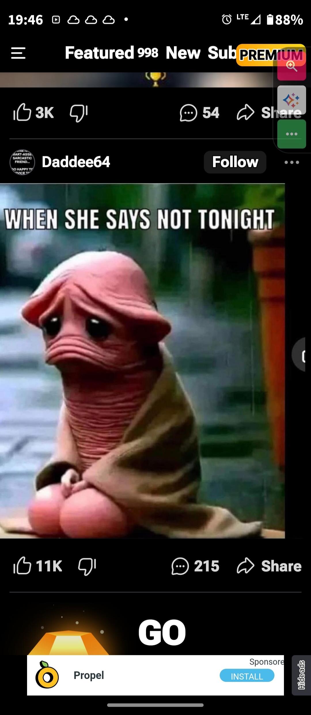 WHEN SHE SAYS NOT TONIGHT