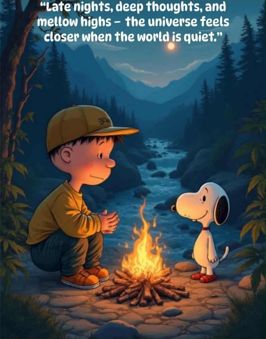 Late nights, deep thoughts, and mellow highs - the universe feels closer when the world is quiet.