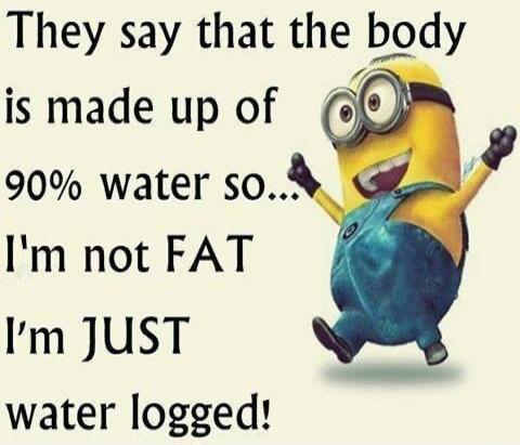 They say that the body is made up of 90% water so... I'm not FAT I'm JUST water logged!