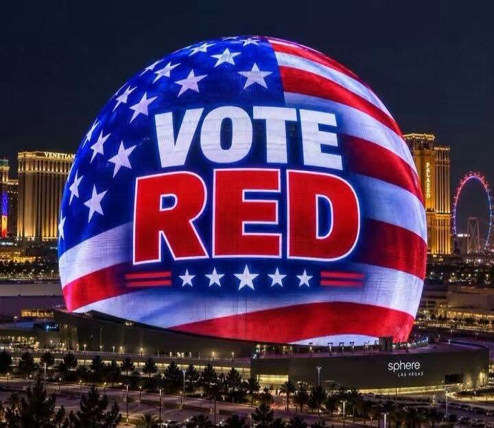 VOTE RED. Venetian. Palazzo. Sphere Las Vegas.