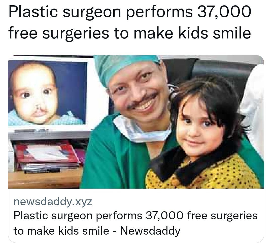 Newsdaddy Newsdaddyorg Plastic surgeon performs 37000 free surgeries to make kids smile newsdaddyxyz Plastic surgeon performs 37000 free surgeries to make kids smile Newsdaddy