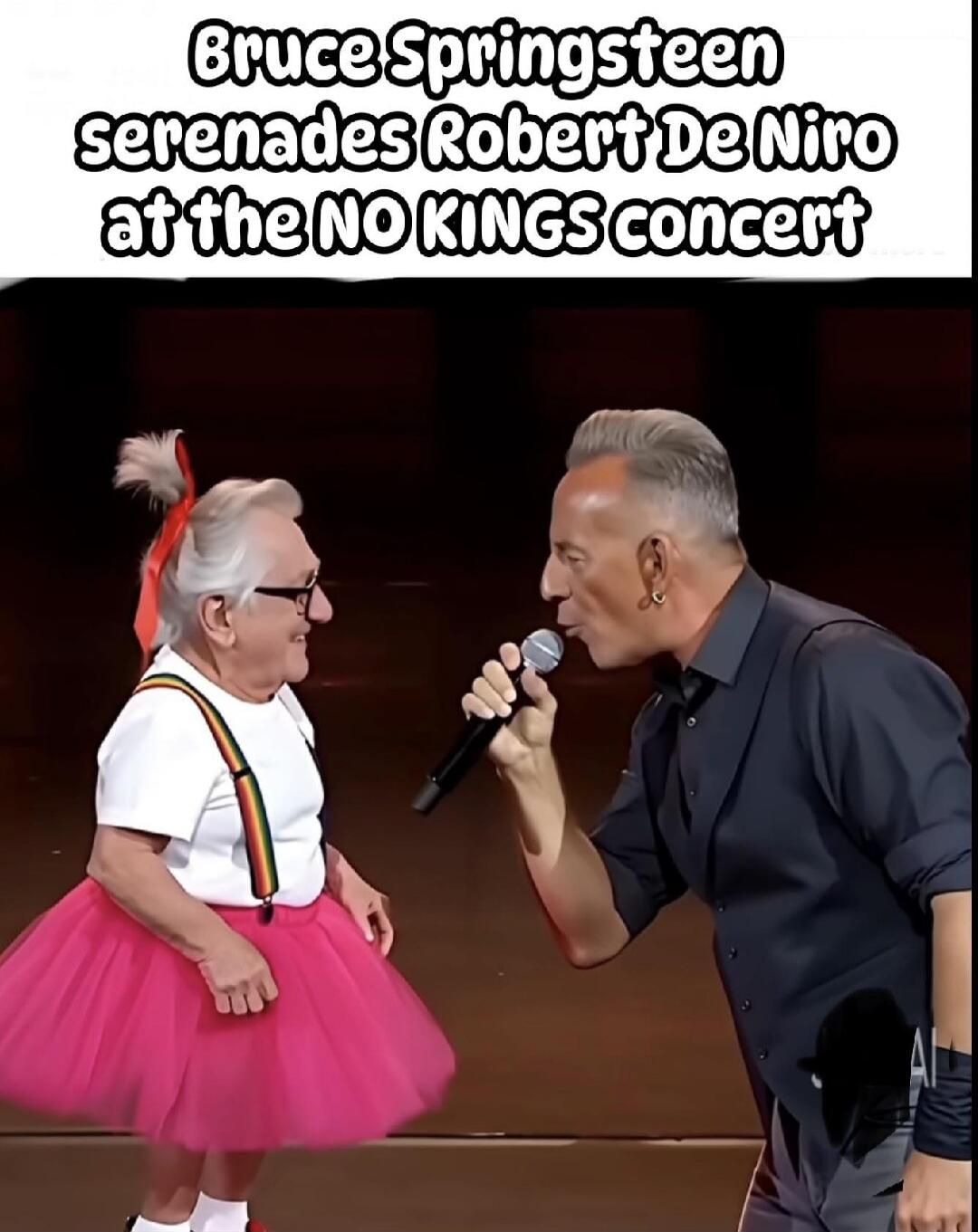 Bruce Springsteen serenades Robert De Niro at the NO KINGS concert