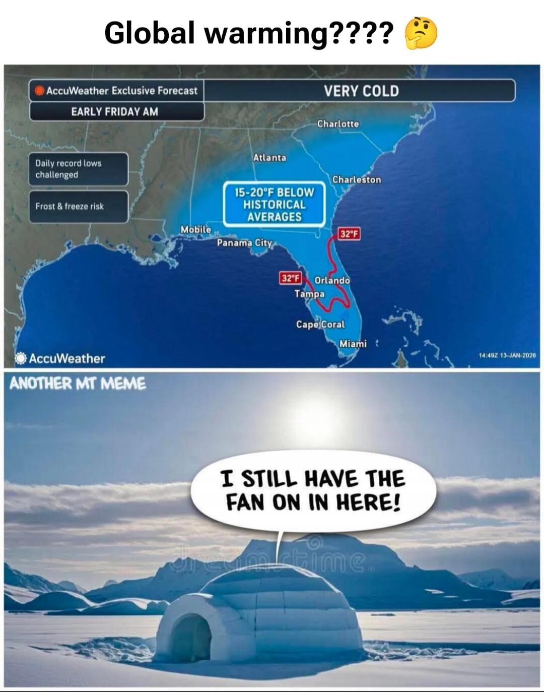 Global warming???? 🤔
I STILL HAVE THE FAN ON IN HERE!