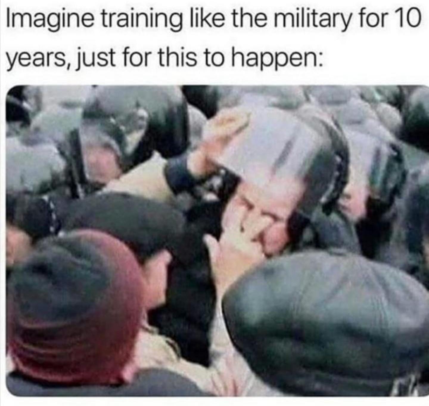 Imagine training like the military for 10 years just for this to happen