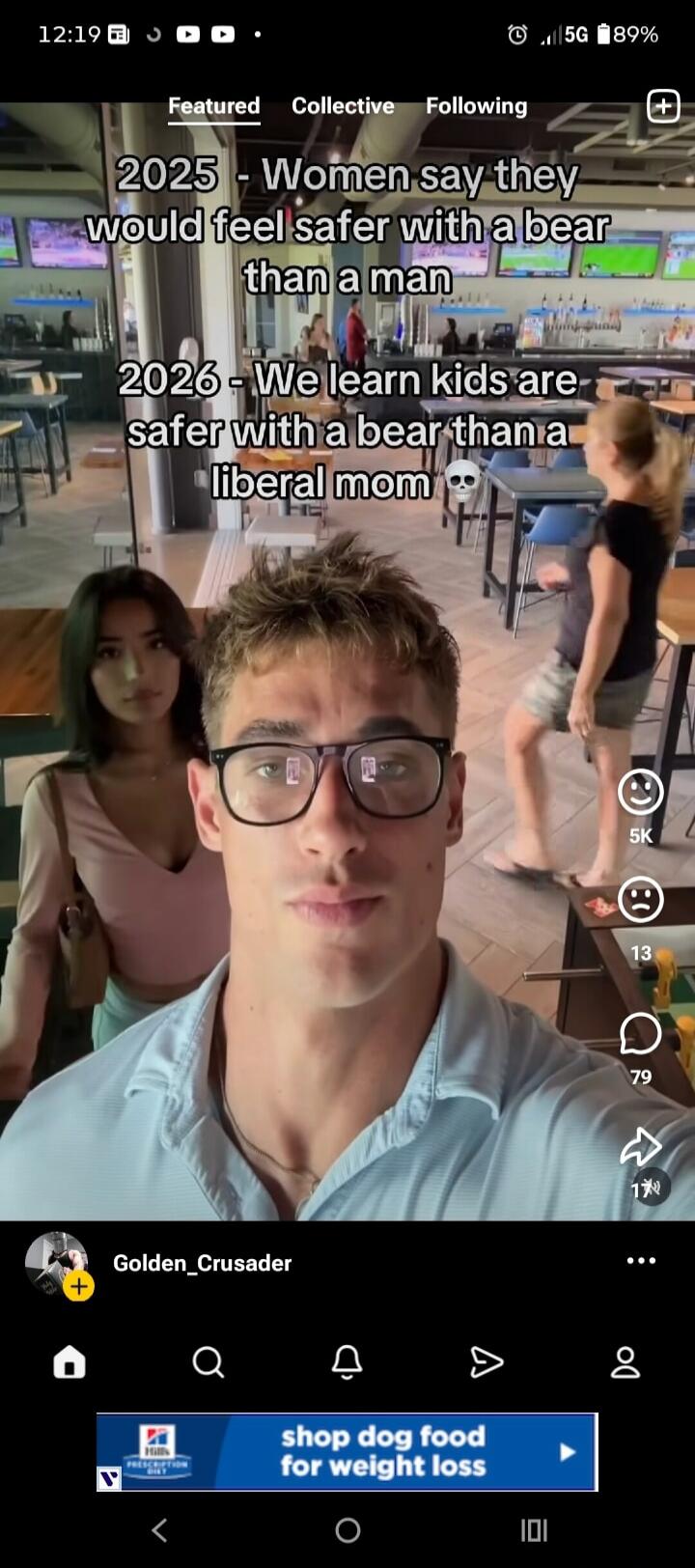 2025 - Women say they would feel safer with a bear than a man. 2026 - We learn kids are safer with a bear than a liberal mom.