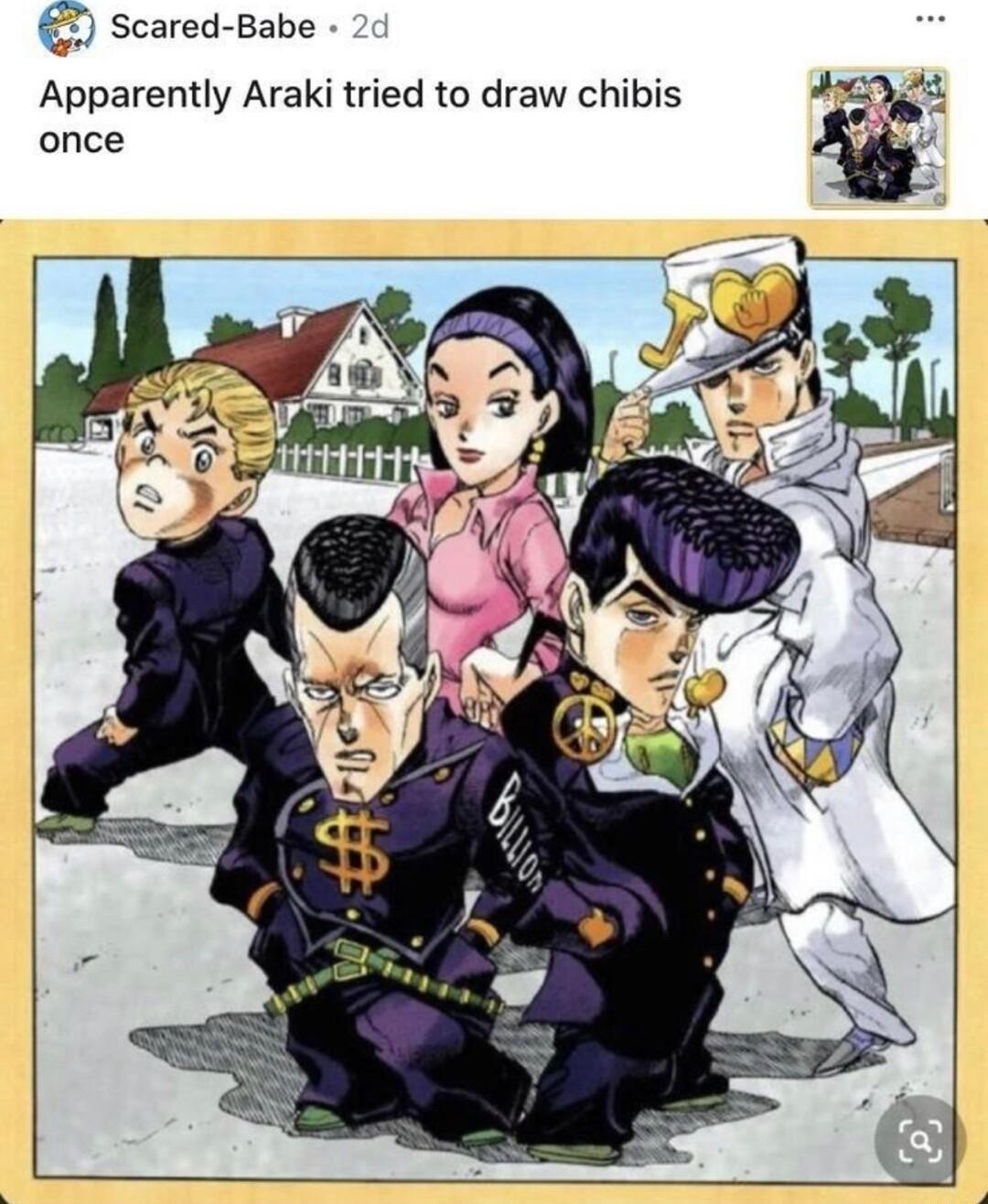 Scared Babe Apparently Araki tried to draw chibis Axnls once