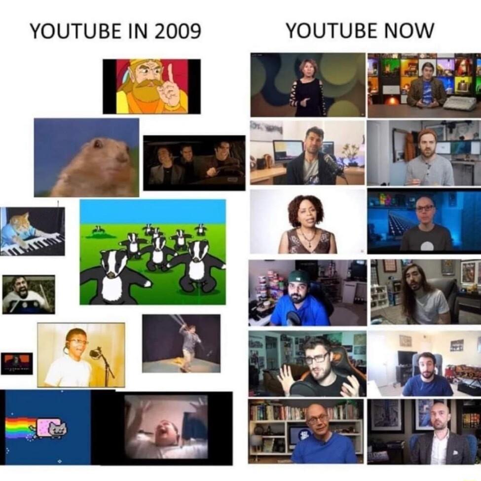 YOUTUBE IN 2009 YOUTUBE NOW