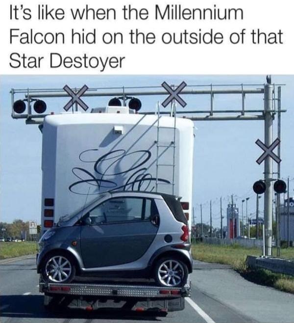 It's like when the Millennium Falcon hid on the outside of that Star Destoyer