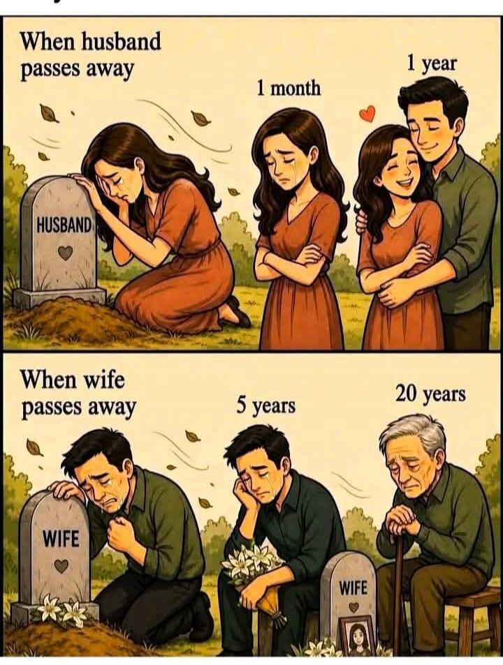 When husband passes away 1 month 1 year HUSBAND When wife passes away 5 years 20 years WIFE