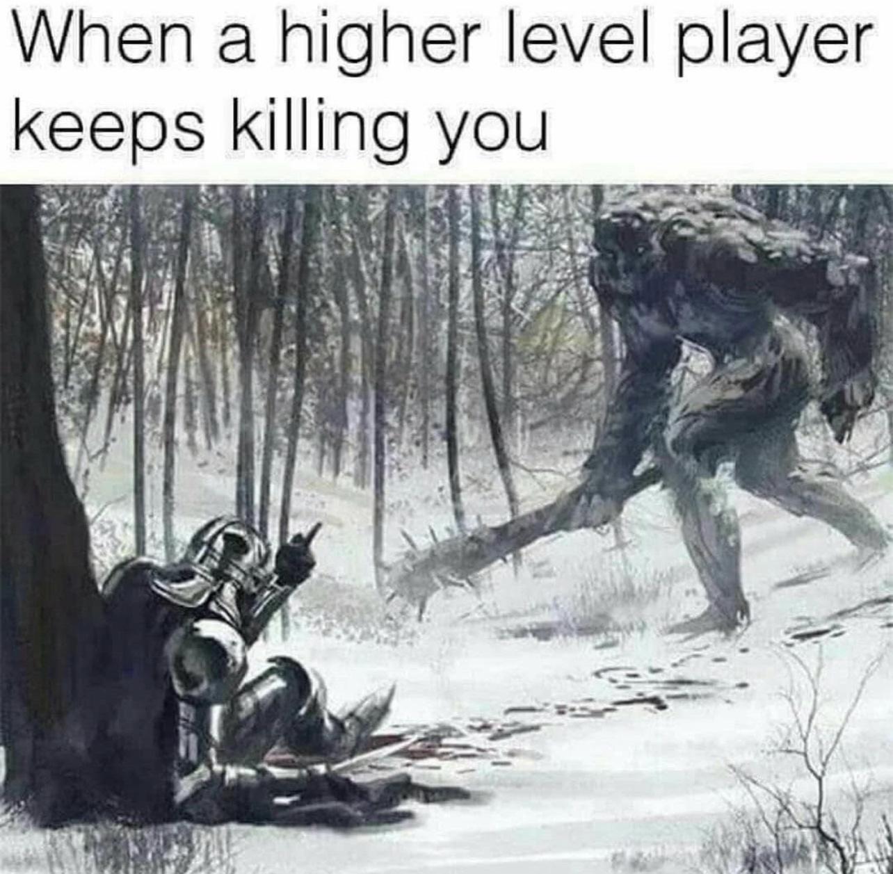 When a higher level player keeps killing you