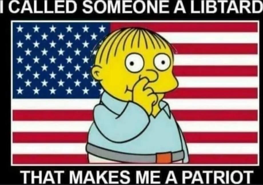 I CALLED SOMEONE A LIBTARD THAT MAKES ME A PATRIOT