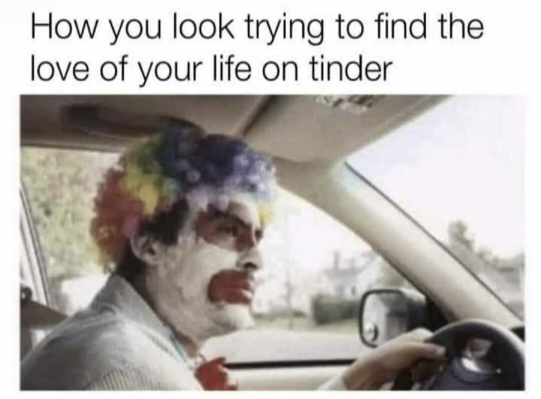 How you look trying to find the love of your life on tinder