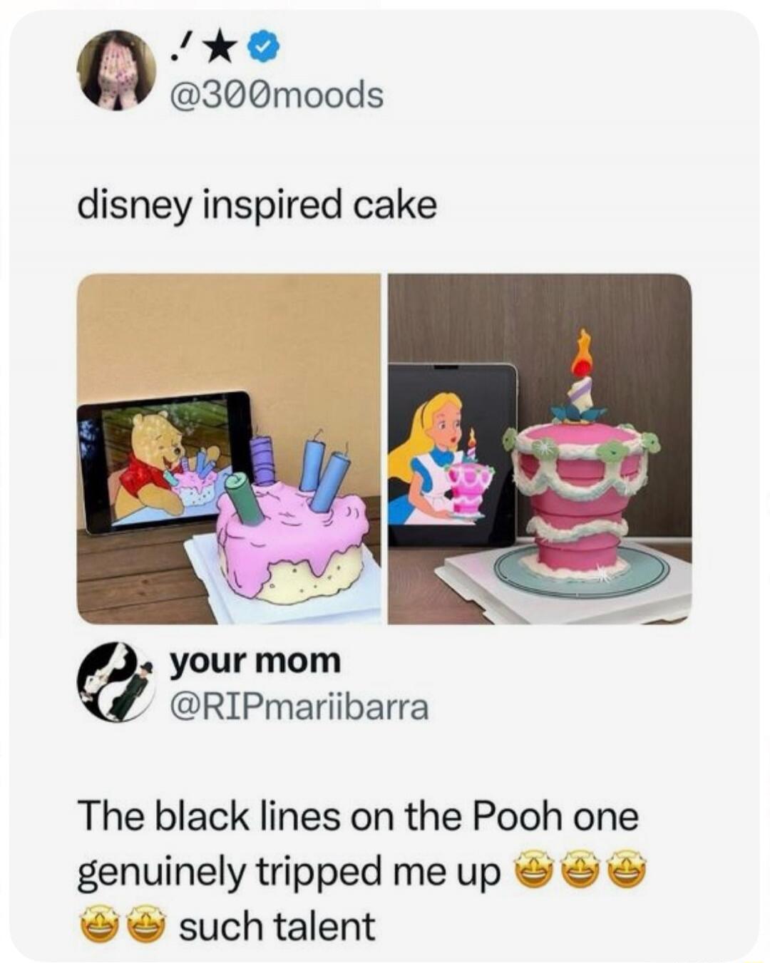 disney inspired cake The black lines on the Pooh one genuinely tripped me up such talent