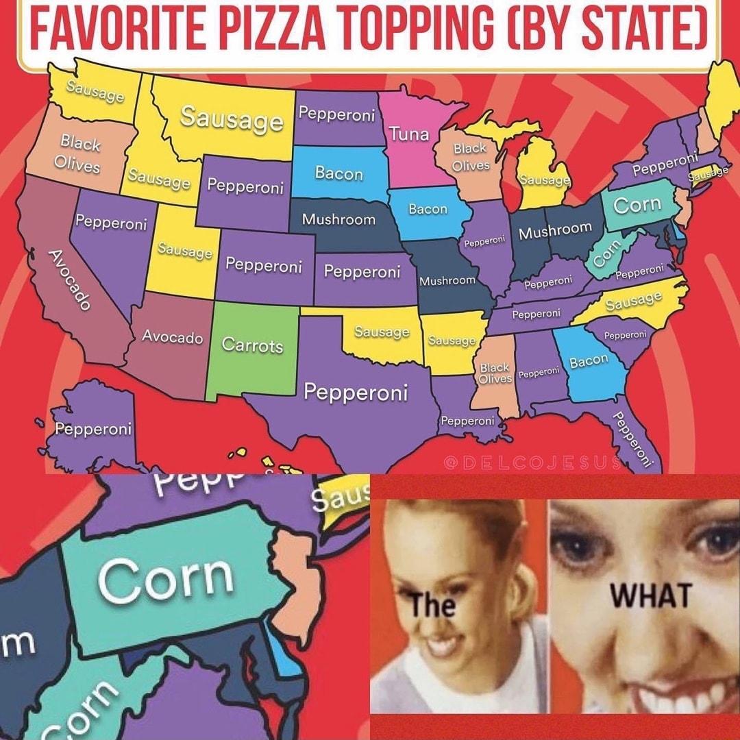 FAVORITE PIZZA TOPPING BY STATE