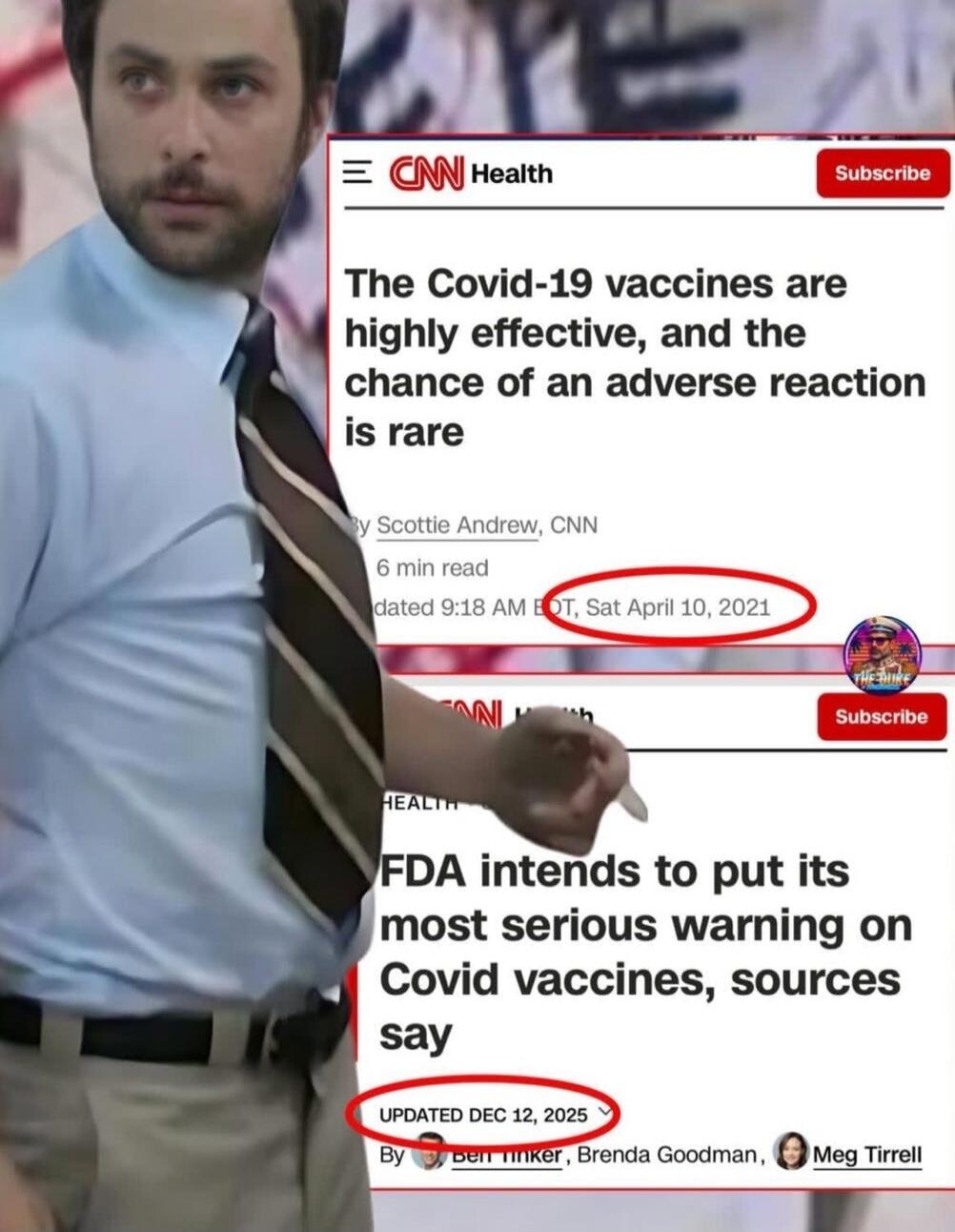 CNN Health Subscribe The Covid-19 vaccines are highly effective, and the chance of an adverse reaction is rare By Scottie Andrew, CNN 6 min read dated 9:18 AM EOT, Sat April 10, 2021 CNN Health Subscribe FDA intends to put its most serious warning on Covid vaccines, sources say UPDATED DEC 12, 2025 By Ben Tinker, Brenda Goodman, Meg Tirrell