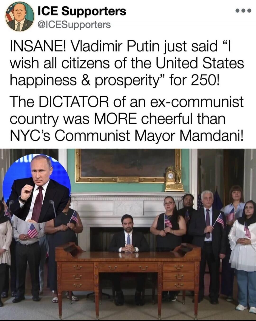 ICE Supporters @ICESupporters INSANE! Vladimir Putin just said 