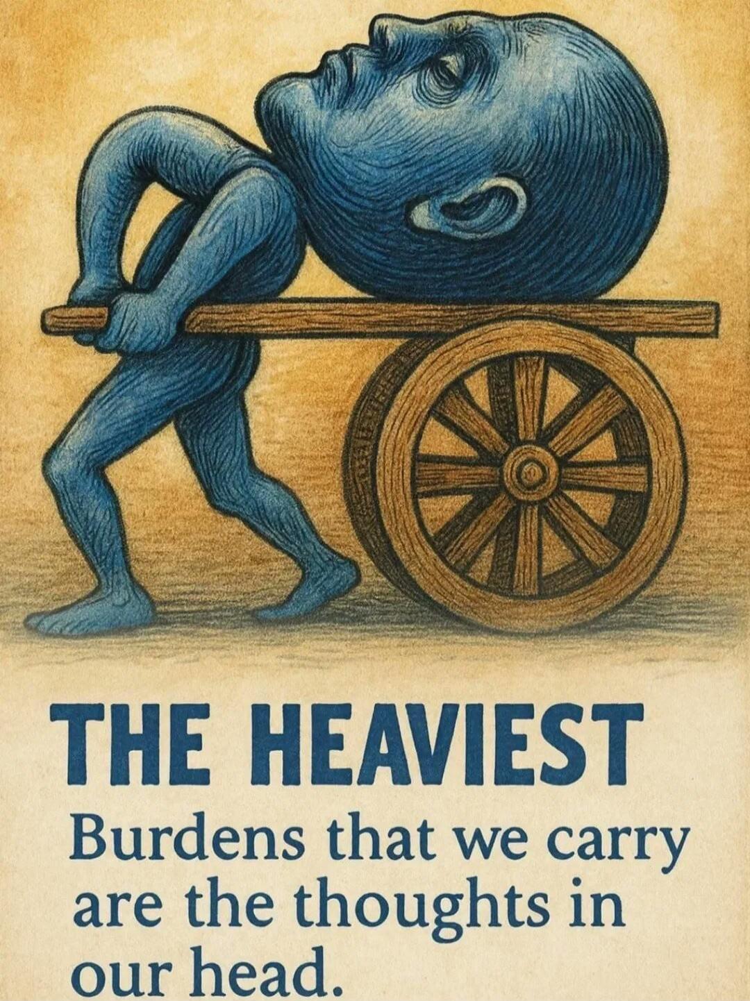 THE HEAVIEST Burdens that we carry are the thoughts in our head.