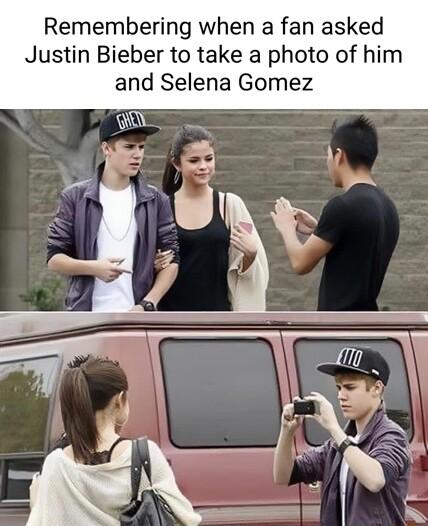 Remembering when a fan asked Justin Bieber to take a photo of him and Selena Gomez