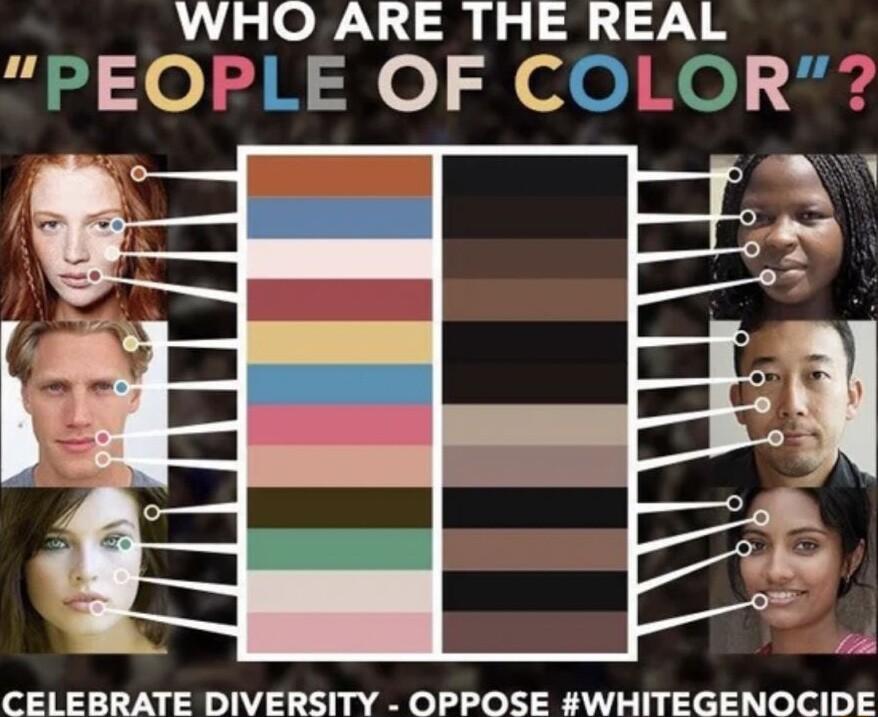 WHO ARE THE REAL PEO H Ne oo Nol L CELEBRATE DIVERSITY OPPOSE WHITEGENOCIDE
