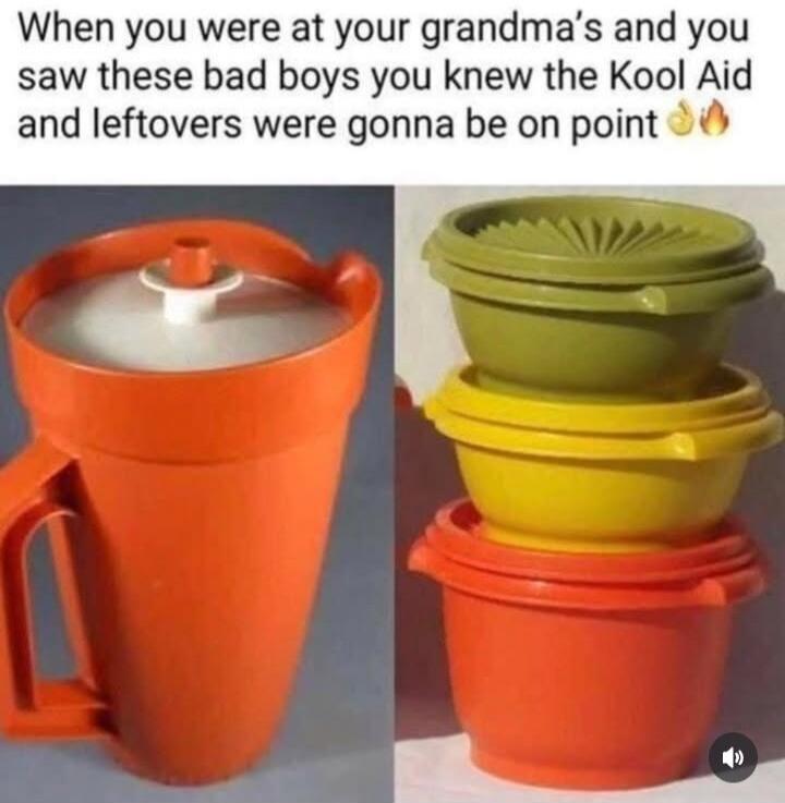 When you were at your grandma's and you saw these bad boys you knew the Kool Aid and leftovers were gonna be on point 🔥👌