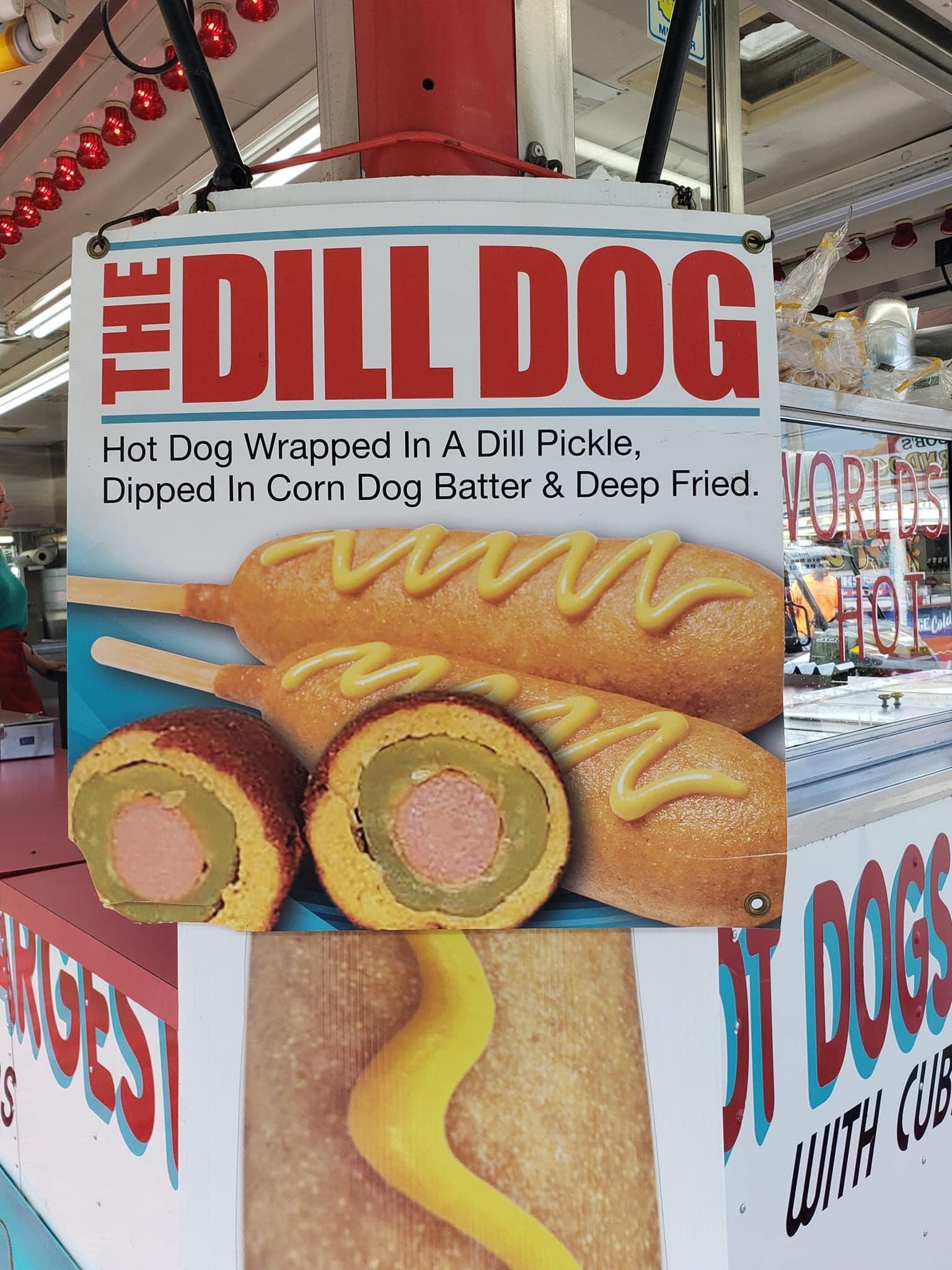 Hot Dog Wrapped In A Dill Pickle Dipped In Corn Dog Batter Deep Fried D