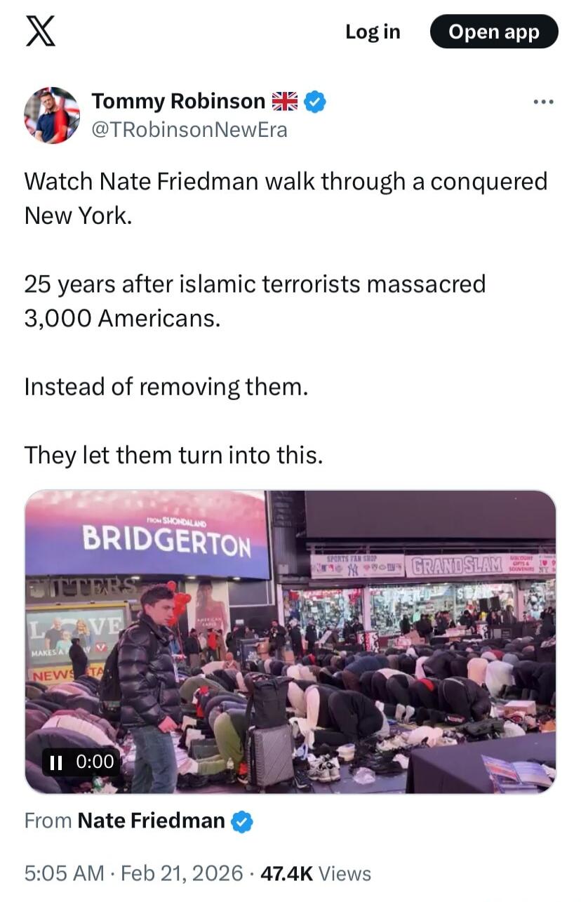 Watch Nate Friedman walk through a conquered New York.\n\n25 years after islamic terrorists massacred 3,000 Americans.\n\nInstead of removing them.\n\nThey let them turn into this.\n