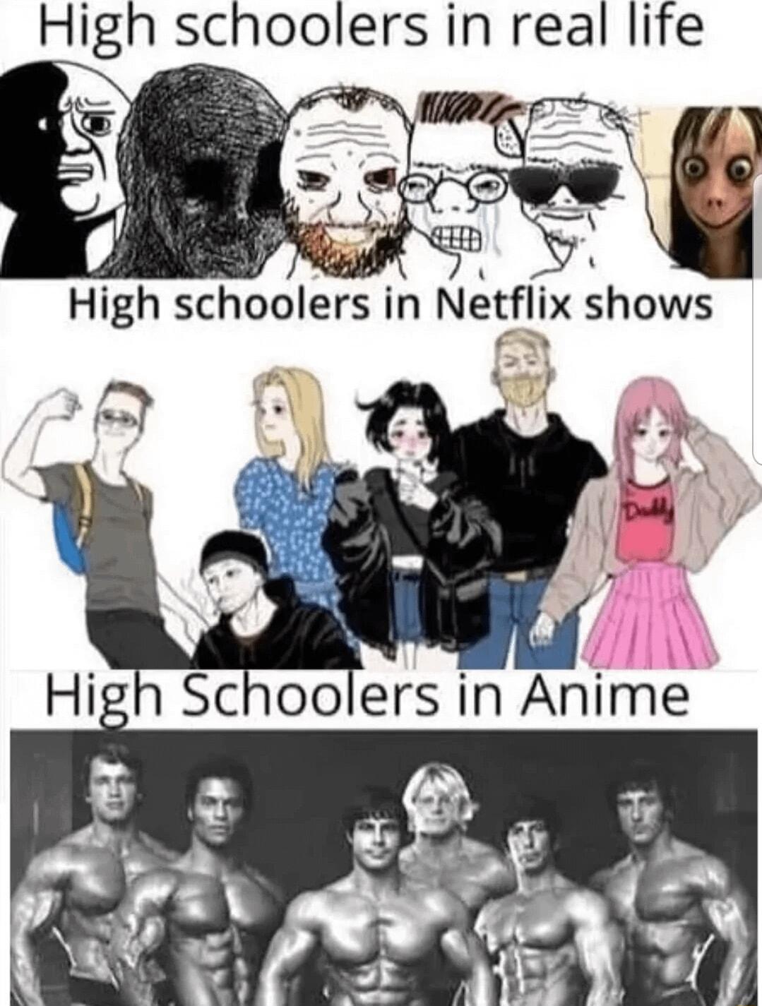 High schoolers in real life LR Y g S High schoolers in Netflix shows e