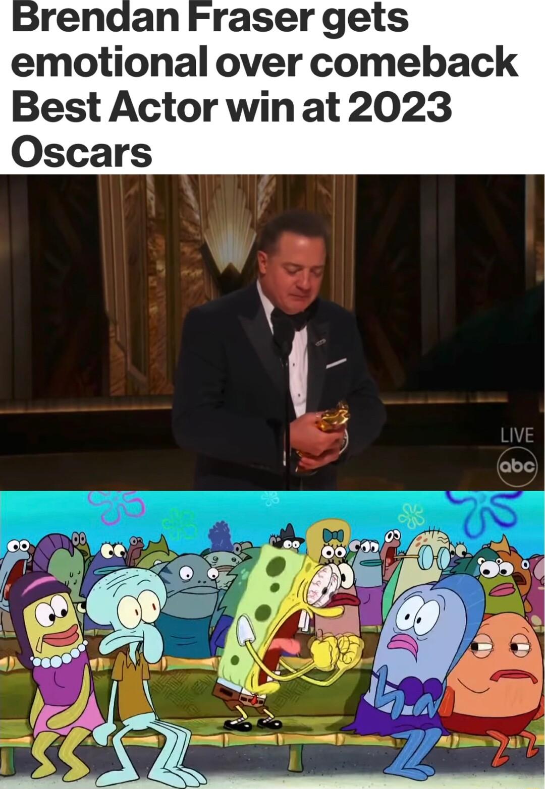 raser gets emotional over comeback Best Actor winat 2023 Oscars o fabe