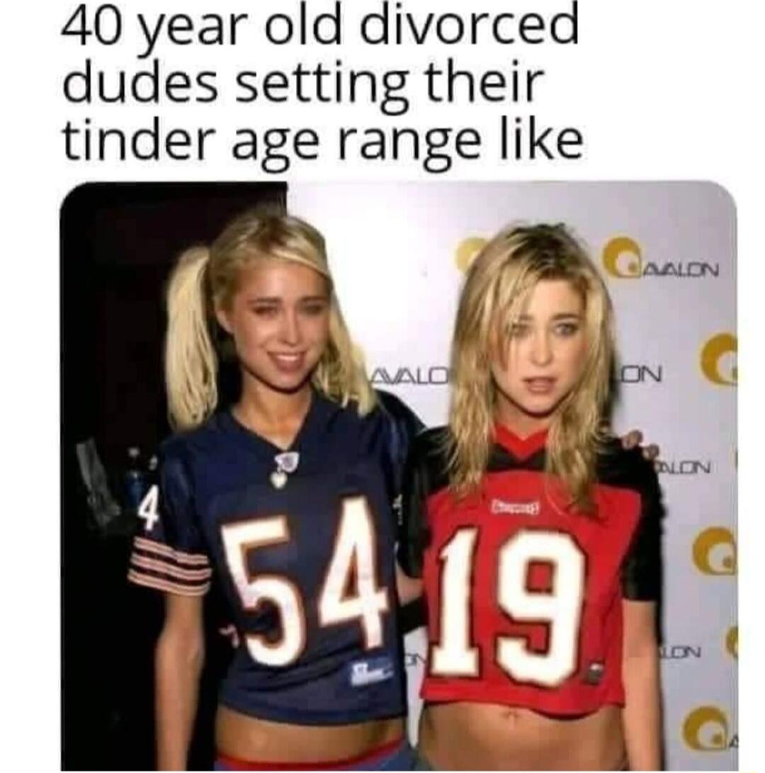 40 year old divorced dudes setting their tinder age range like